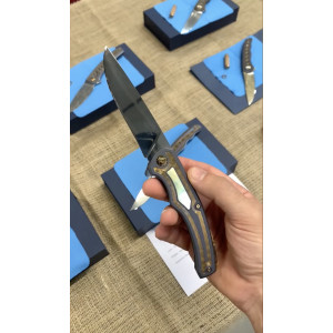 ДЕЛЬФІН (Dolphin) ексклюзивний колекційний складний ніж ручної роботи студії KUSTOM KNIVESСталь - Damasteel® 61-62 HRC. Photo 3